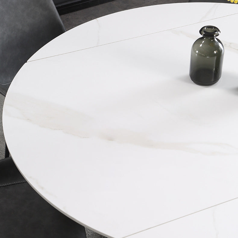 Modern Extendable Stone Dining Table Steel Base Dinner Table for Home