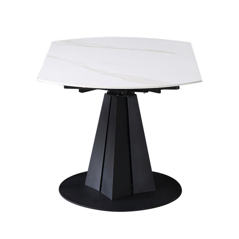 Modern Extendable Stone Dining Table Steel Base Dinner Table for Home