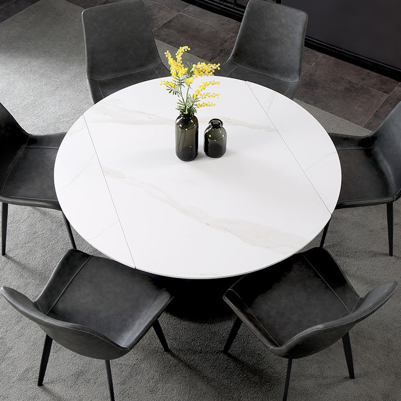 Modern Extendable Stone Dining Table Steel Base Dinner Table for Home
