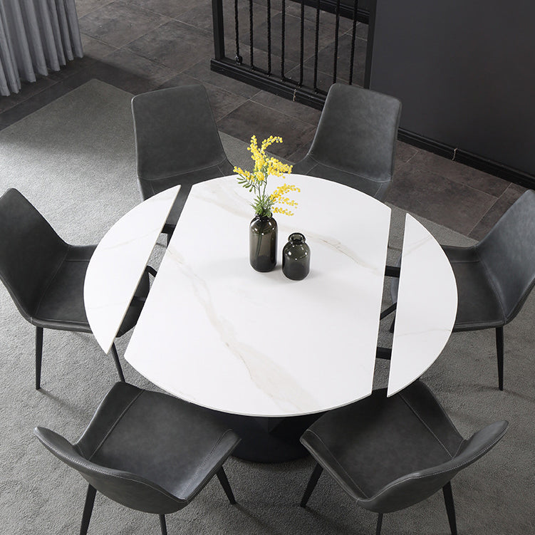 Modern Extendable Stone Dining Table Steel Base Dinner Table for Home