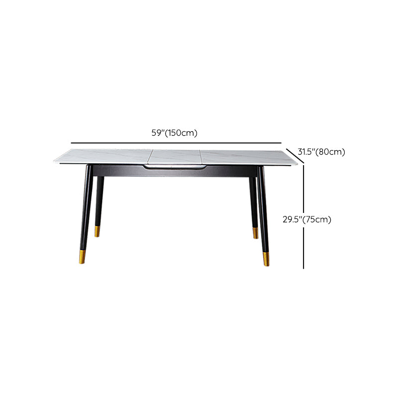 Rectangle Sintered Stone Kitchen Table Home Extendable Dining Table