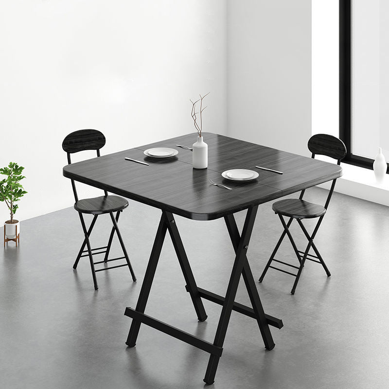 Metal and Wood Table Mid-Century Modern Style Folding Dining Table