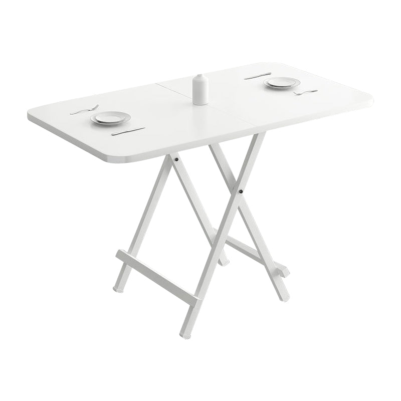 Metal and Wood Table Mid-Century Modern Style Folding Dining Table