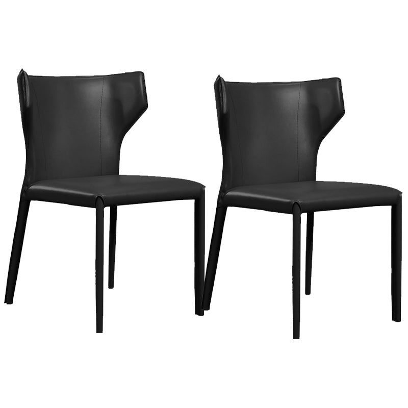 Contemporary Faux Leather Kitchen Chairs Wingback Side Chairs