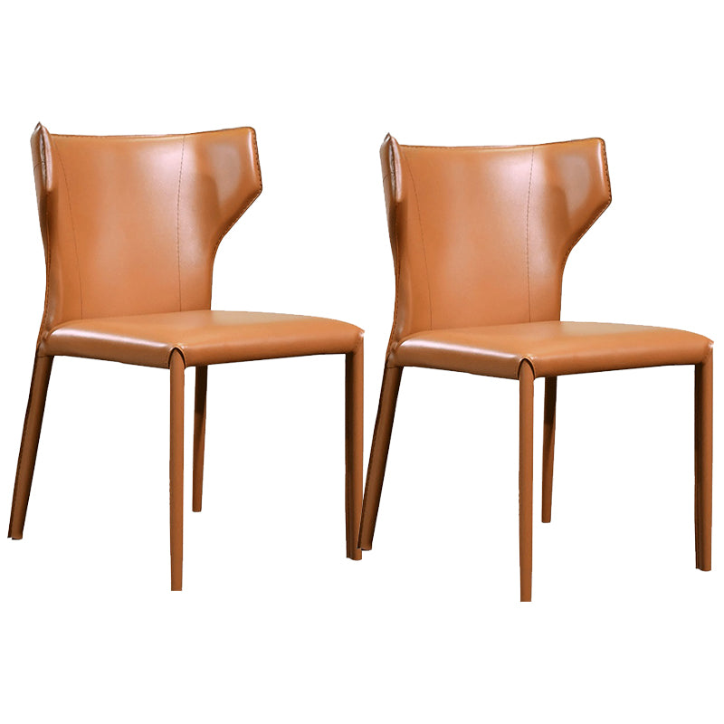 Contemporary Faux Leather Kitchen Chairs Wingback Side Chairs