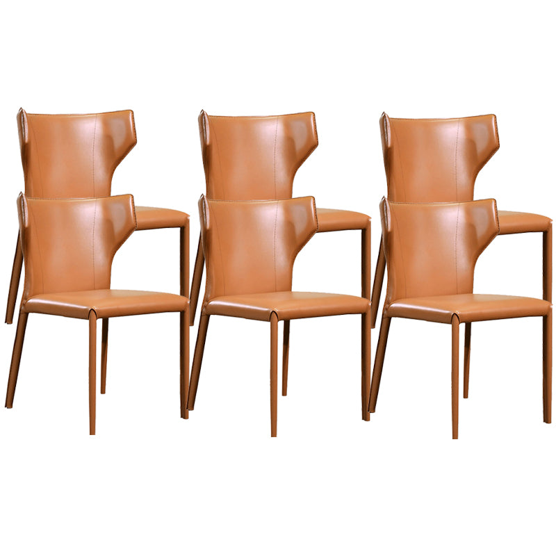 Contemporary Faux Leather Kitchen Chairs Wingback Side Chairs