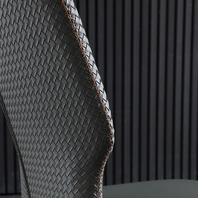 Industrial Style Faux Leather Chairs Armless Side Chairs with Metal Legs for Kitchen