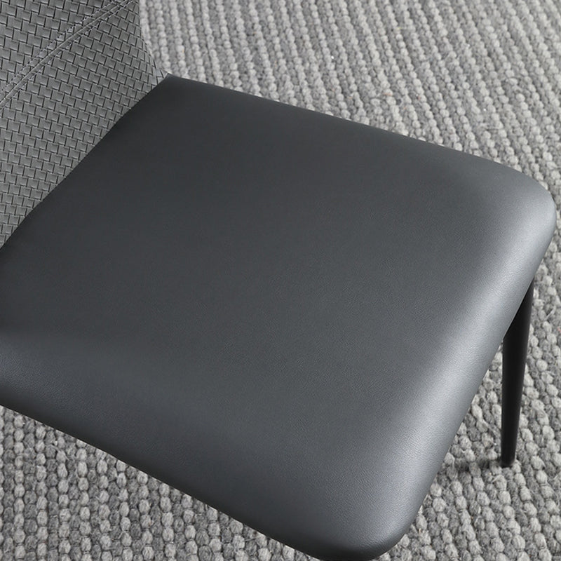 Industrial Style Faux Leather Chairs Armless Side Chairs with Metal Legs for Kitchen