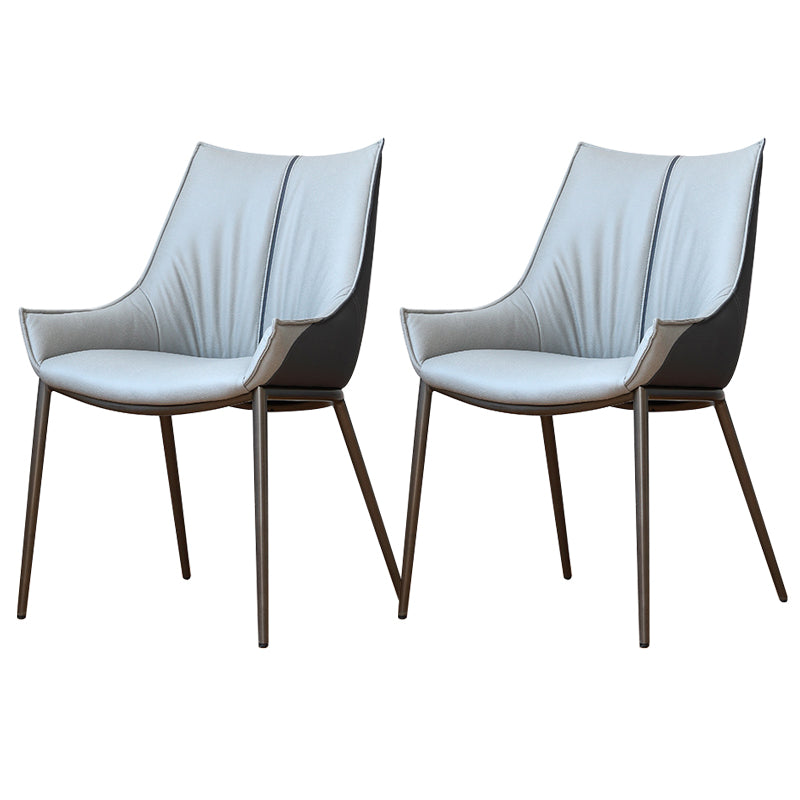 Metal Kitchen Dining Side Chair Upholstered Dining Chair with Black Legs