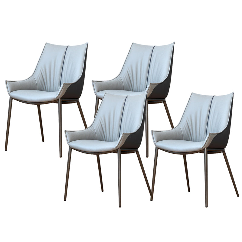 Metal Kitchen Dining Side Chair Upholstered Dining Chair with Black Legs