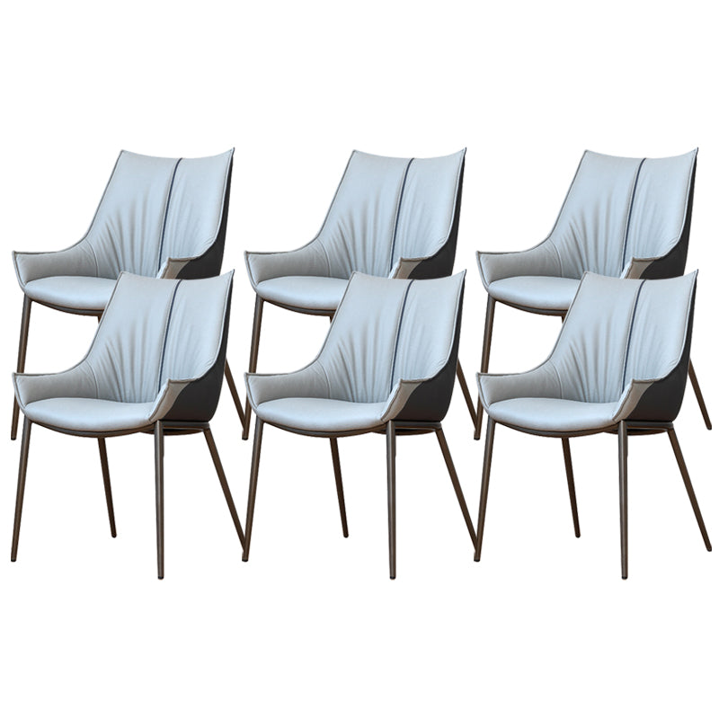 Metal Kitchen Dining Side Chair Upholstered Dining Chair with Black Legs