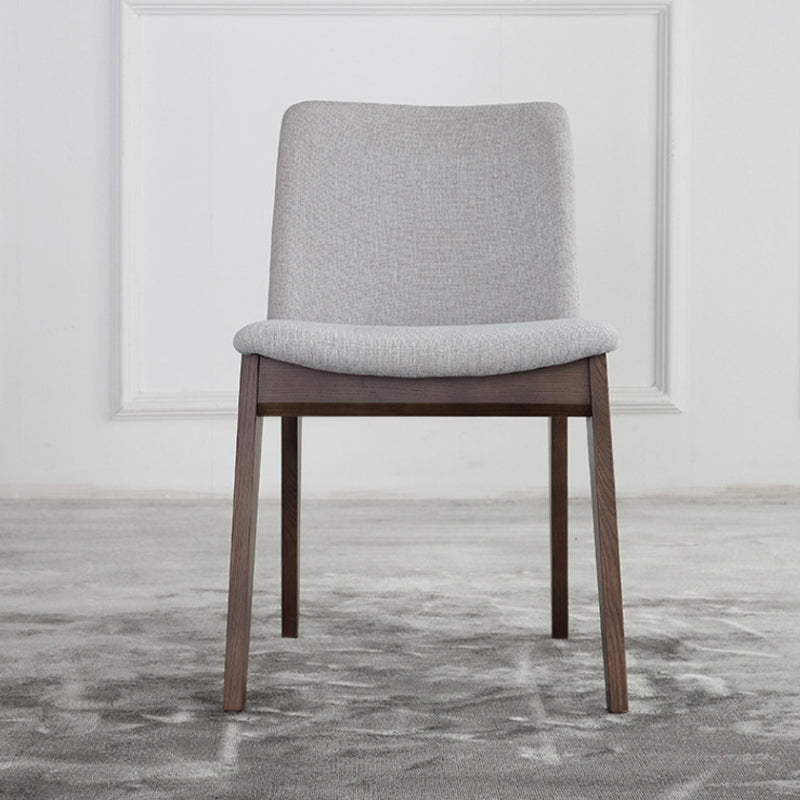 Wood Kitchen Dining Chair Contemporary Upholstered Dining Chair in Grey