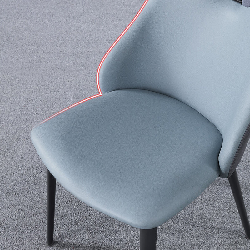 Industrial Style Faux Leather Chairs Armless Side Chairs with Metal Legs for Home Use