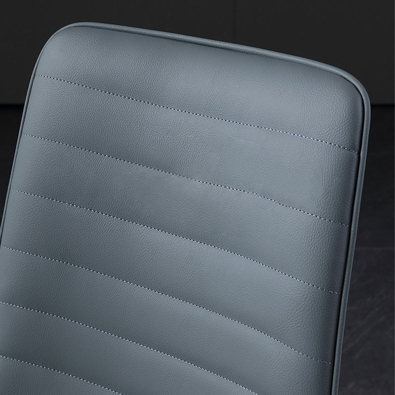 Industrial Faux Leather Chairs Armless Side Chairs with Metal Legs for Home Use