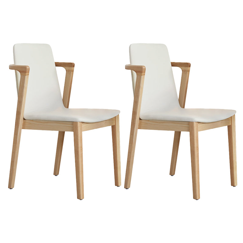 Wood Kitchen Dining Side Chair Upholstered Dining Chair in White
