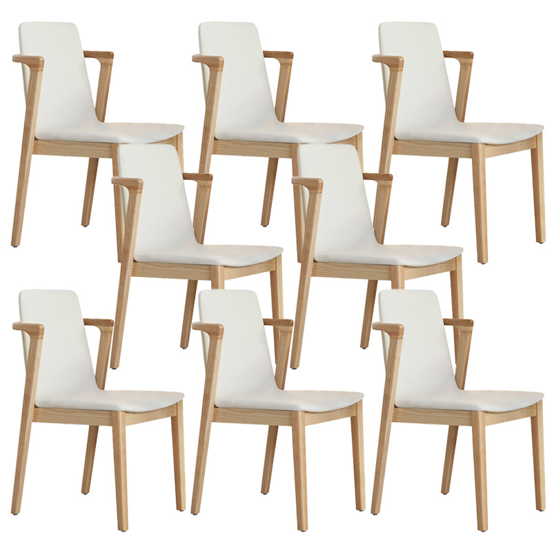 Wood Kitchen Dining Side Chair Upholstered Dining Chair in White