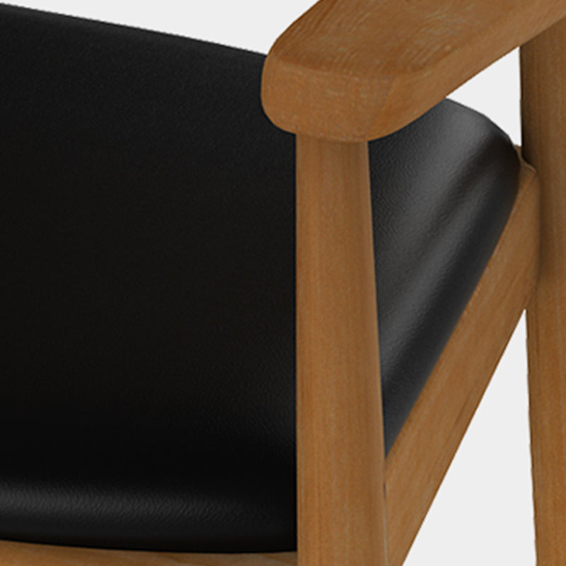 Glam Upholstered Arm Chair Open Back Solid Wood Dining Chair