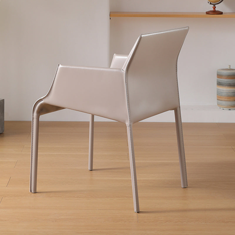 Upholstered Arm Chair Contemporary Faux Leather Dining Arm Chair for Home