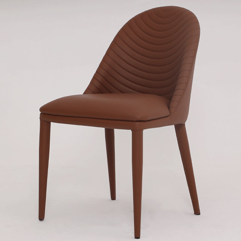 Contemporary Parsons Chair Faux Leather Kitchen Dining Armless Chair