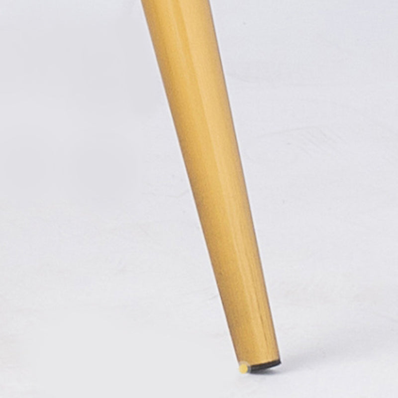 White Upholstered Dining Chair Kitchen Dining Chair with Metal Legs