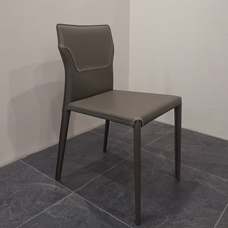 Contemporary Upholstered Dining Chair Faux Leather Kitchen Dining Armless Chair