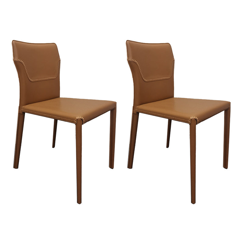 Contemporary Upholstered Dining Chair Faux Leather Kitchen Dining Armless Chair