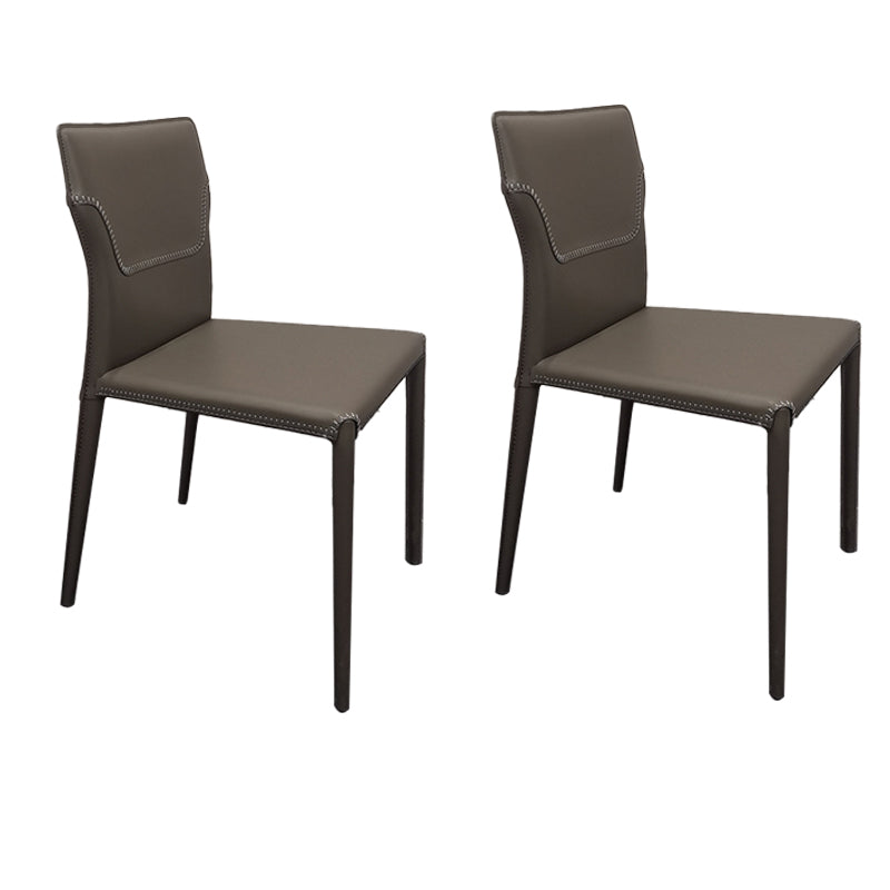 Contemporary Upholstered Dining Chair Faux Leather Kitchen Dining Armless Chair