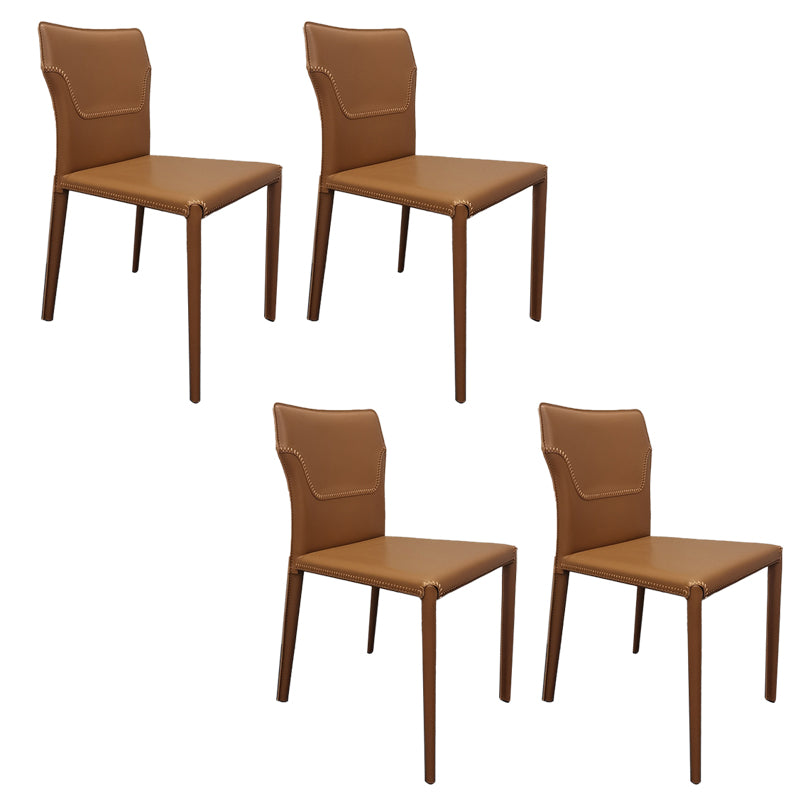 Contemporary Upholstered Dining Chair Faux Leather Kitchen Dining Armless Chair