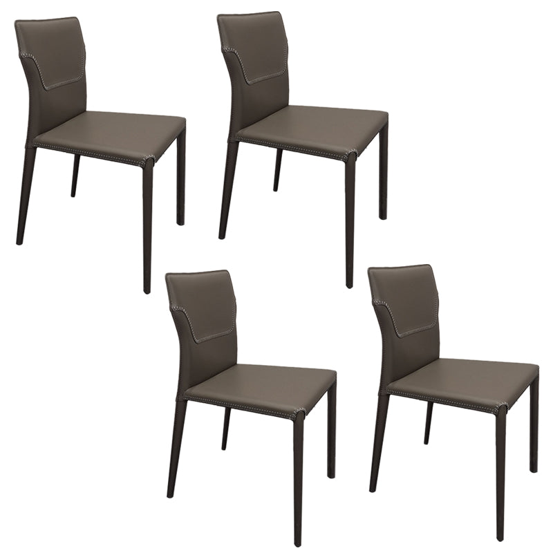 Contemporary Upholstered Dining Chair Faux Leather Kitchen Dining Armless Chair