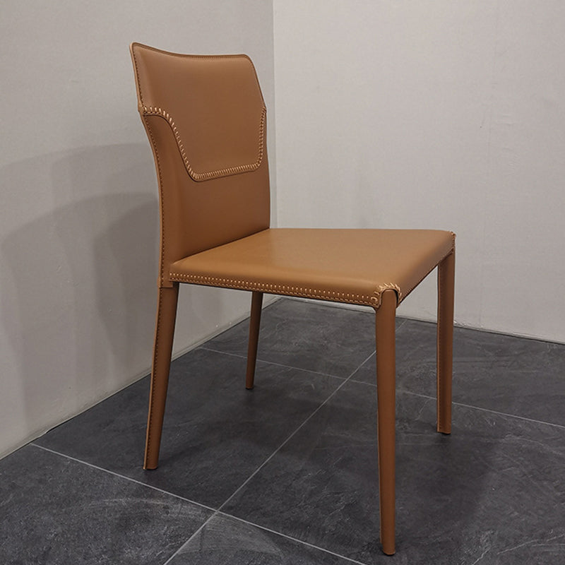 Contemporary Upholstered Dining Chair Faux Leather Kitchen Dining Armless Chair