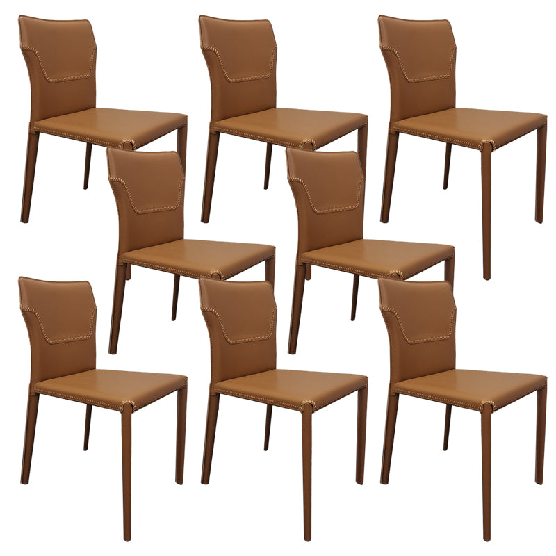 Contemporary Upholstered Dining Chair Faux Leather Kitchen Dining Armless Chair