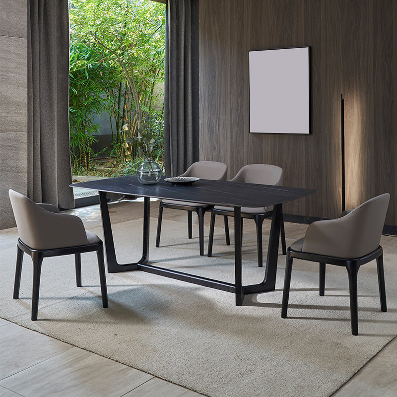 Upholstered Dining Chair Contemporary Kitchen Dining Arm Chair with Wood Legs