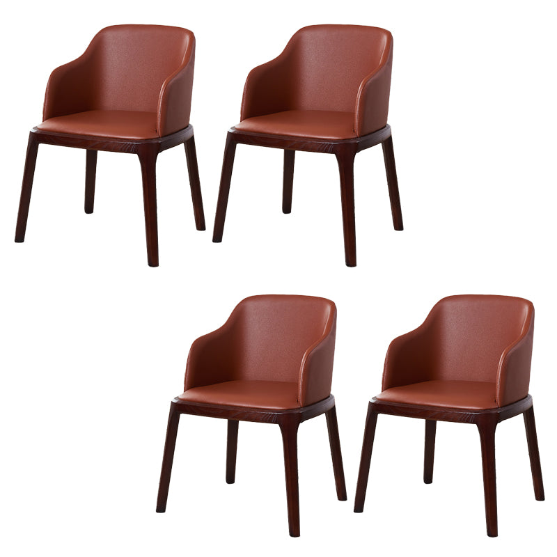Upholstered Dining Chair Contemporary Kitchen Dining Arm Chair with Wood Legs