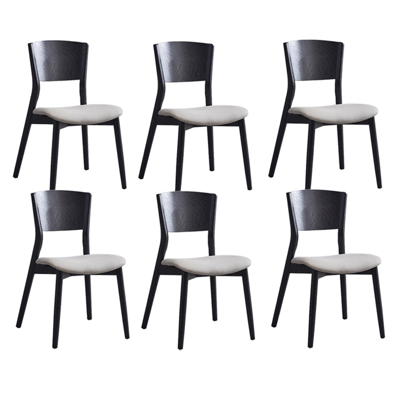 Wood Kitchen Dining Side Chair Open Back Dining Side Chair in Black Frame
