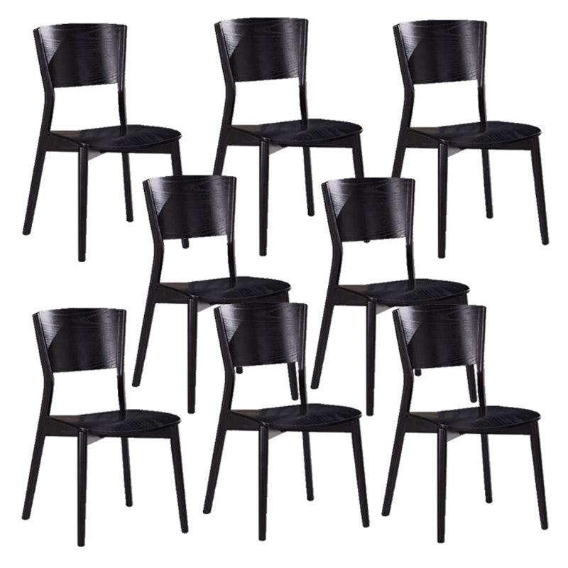 Wood Kitchen Dining Side Chair Open Back Dining Side Chair in Black Frame