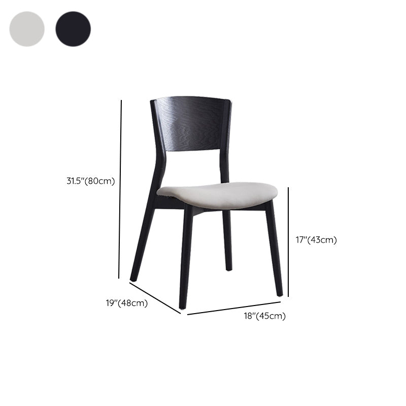Wood Kitchen Dining Side Chair Open Back Dining Side Chair in Black Frame