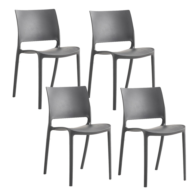 Contemporary Style Side Chair Open Back Plastic Dining Room Chair