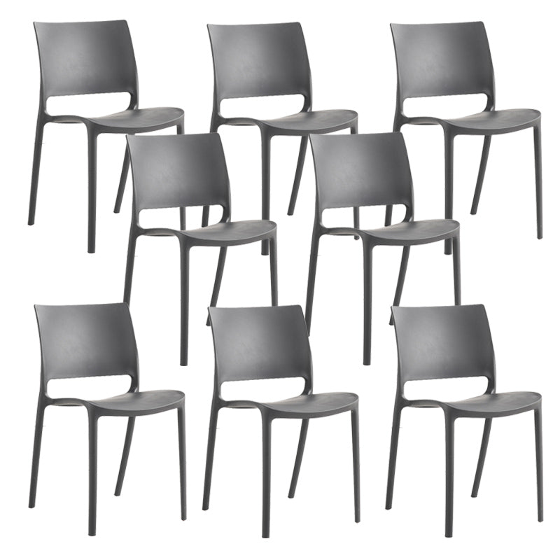 Contemporary Style Side Chair Open Back Plastic Dining Room Chair