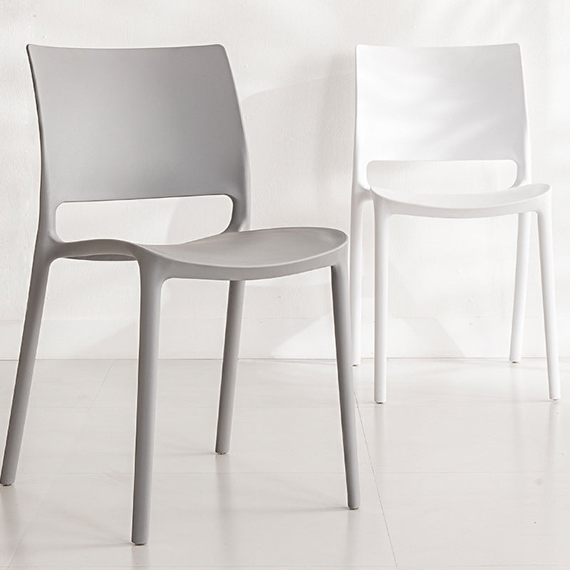 Contemporary Style Side Chair Open Back Plastic Dining Room Chair