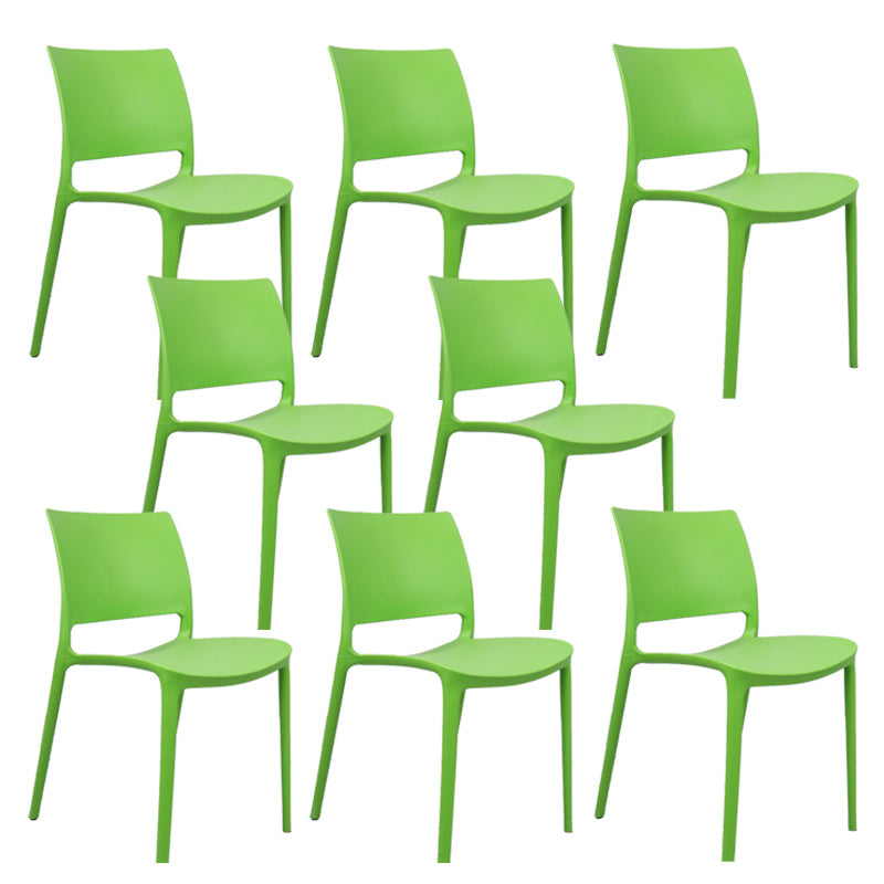 Contemporary Style Side Chair Open Back Plastic Dining Room Chair