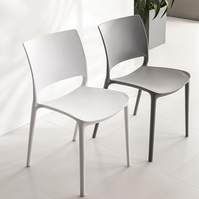 Contemporary Style Side Chair Open Back Plastic Dining Room Chair