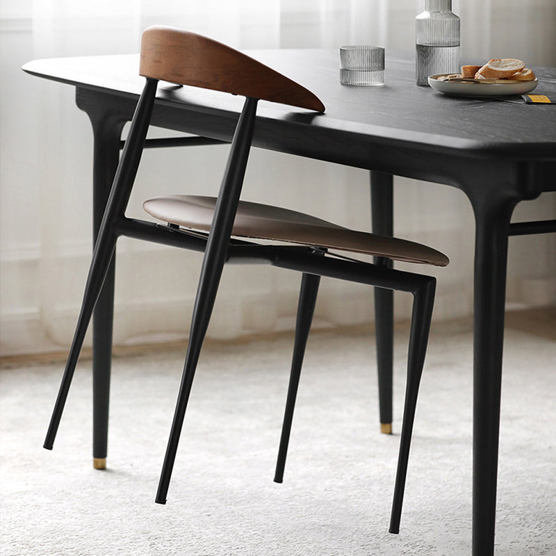 Industrial Style Side Chair Open Back Stackable Dining Room Chair