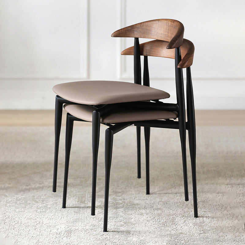 Industrial Style Side Chair Open Back Stackable Dining Room Chair