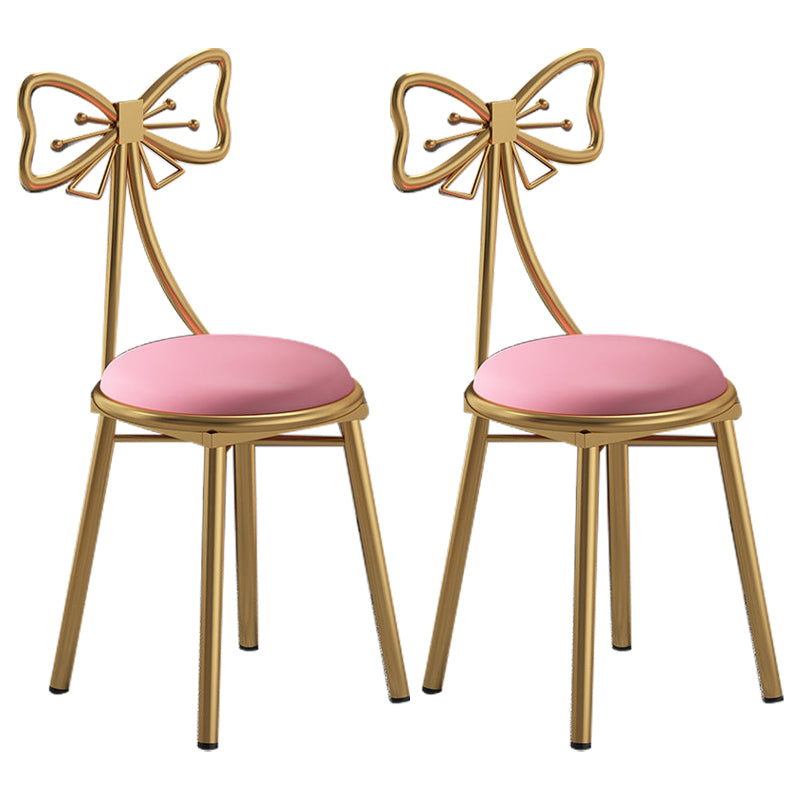 Glam Style Velvet Armless Chair Metal Dining Chair for Restaurant Use