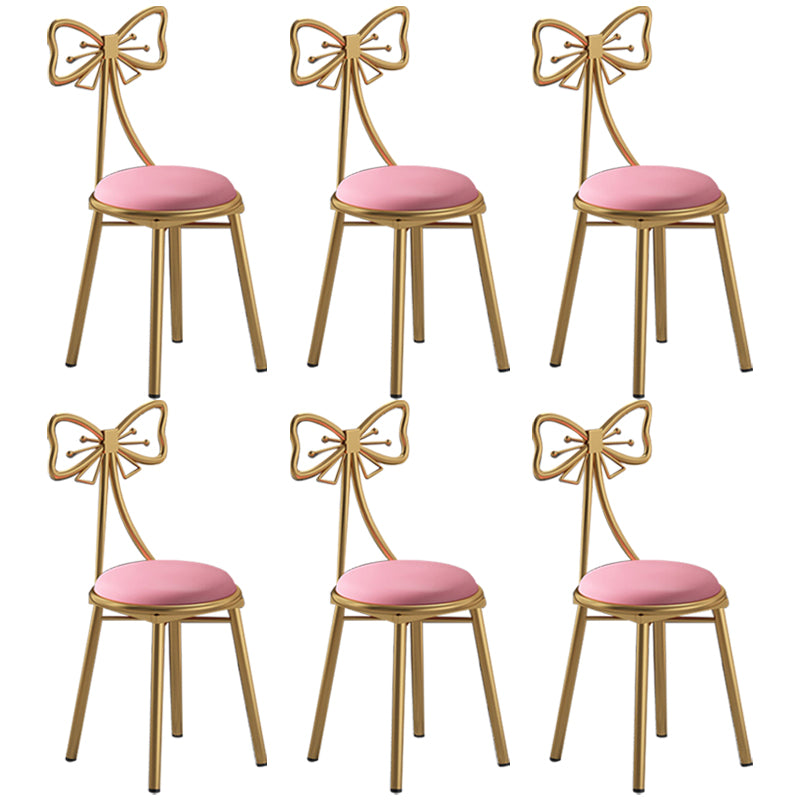 Glam Style Velvet Armless Chair Metal Dining Chair for Restaurant Use