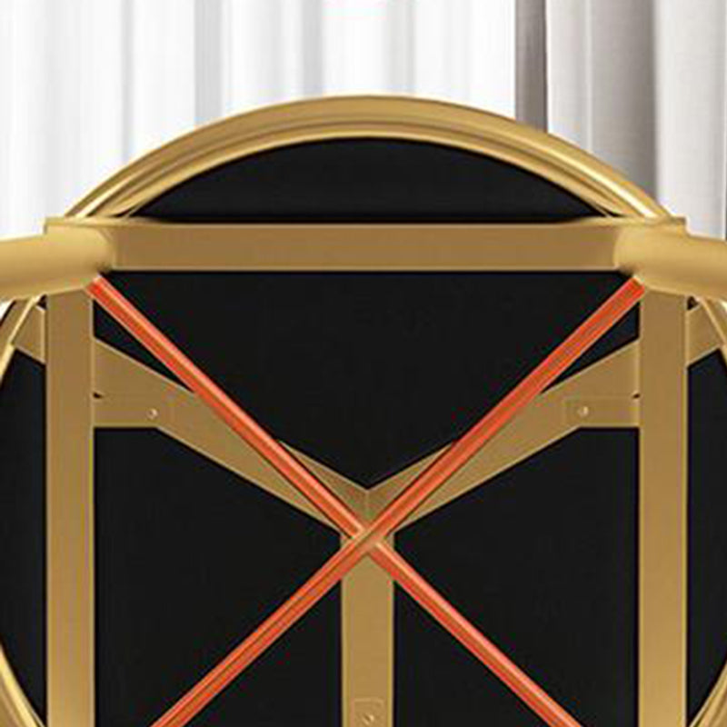 Glam Style Velvet Armless Chair Metal Dining Chair for Restaurant Use