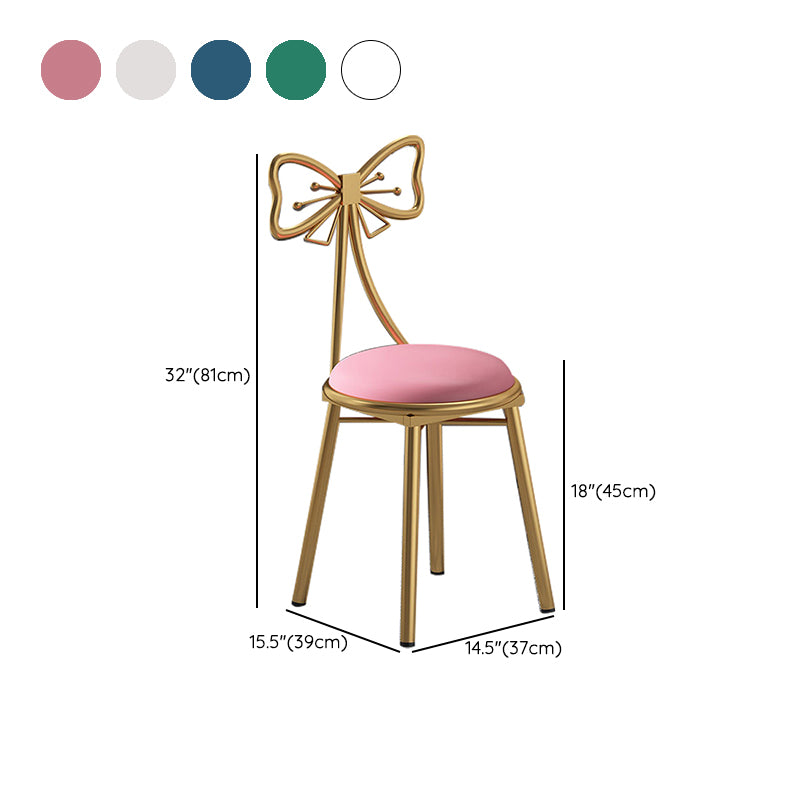 Glam Style Velvet Armless Chair Metal Dining Chair for Restaurant Use