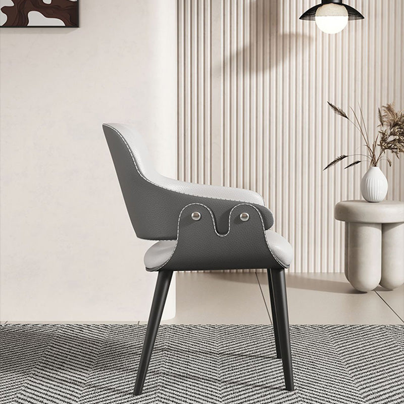 Leather Dining Chairs Metal Leg Arm Dining Room Chairs for Restaurant Use
