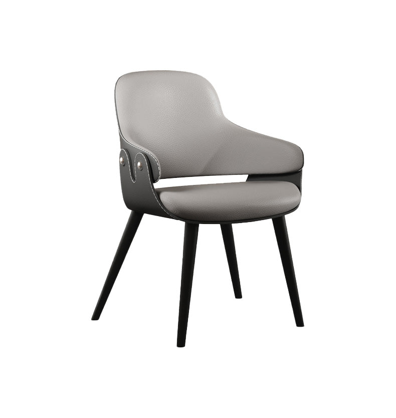 Leather Dining Chairs Metal Leg Arm Dining Room Chairs for Restaurant Use