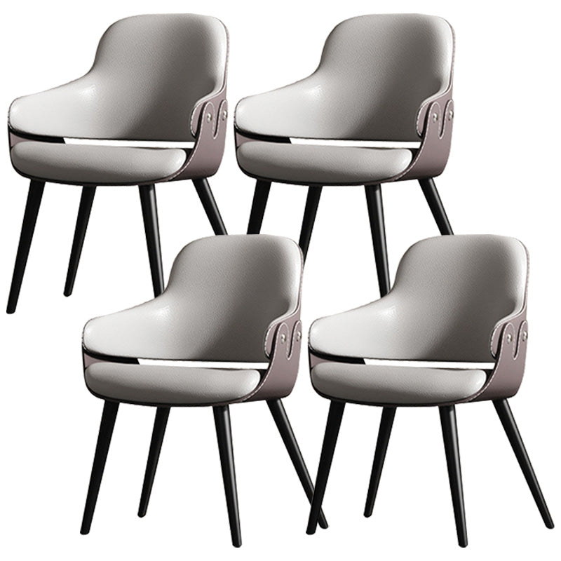 Leather Dining Chairs Metal Leg Arm Dining Room Chairs for Restaurant Use